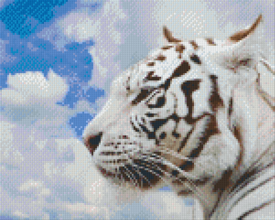 Side View White Tiger Nine [9 Baseplates Pixelhobby Mini mosaic Art kit